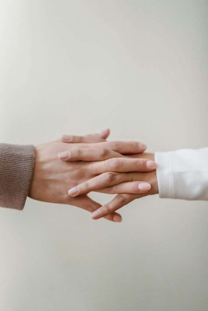 Two people practicing Sensate Focus in order to help reconnect and foster intimacy