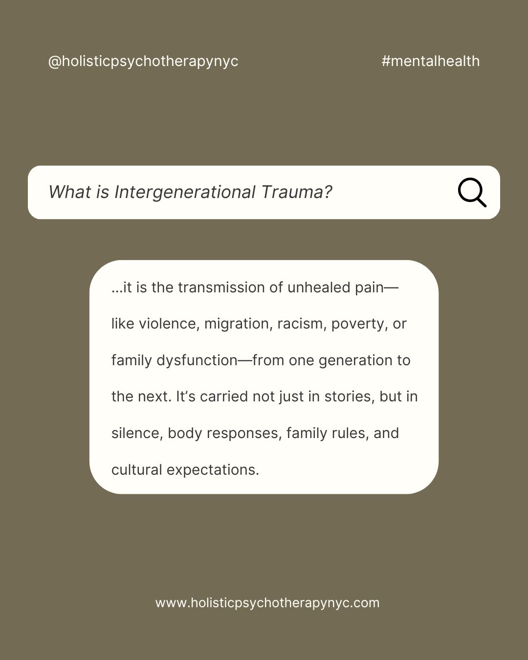 Healing Intergenerational Trauma
